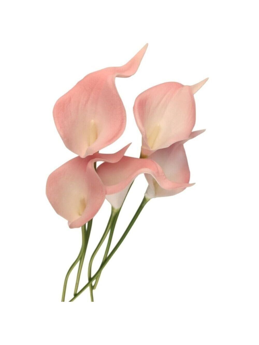 Blush Pink Faux Calla Lily Stems 15 Inch Wedding Artificial Flowers Spring Event